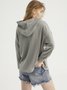 Casual Letter Autumn Polyester No Elasticity Daily Long sleeve Loose Hooded Sweatshirts for Women