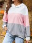 Casual Multicolor Panel Knit Hoodie