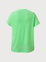 Casual Floral Summer Lightweight Micro-Elasticity Daily Short sleeve Fit H-Line T-shirt for Women