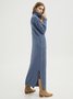 Winter Elegant Solid Polyester Mid-weight High Elasticity Long sleeve Turtleneck H-Line Dresses for Women