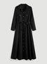 Velvet Long Sleeve Casual Solid Knitting Dress