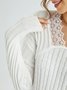 V-shaped stitching lace sweater