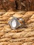 Vintage Ethnic Inlaid Moonstone Ring