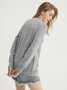 Women Basics Letter Spring Crew Neck Mid-weight Micro-Elasticity Loose Cotton-Blend Regular Sweatshirt