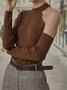 Brown Sexy One Shoulder Sweater