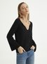 V Neck Casual Knitted Sweater