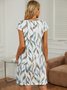 Plus size Printed Casual Short Sleeve Midi Dress
