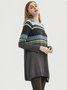 Casual Winter Polyester A-line Mid-weight Micro-Elasticity Knee Crew Neck Dresses for Women