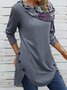 Striped Vintage Winter Daily Jersey Long sleeve Loose Regular Tops for Women