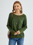 Green Sheath Long Sleeve Sweater