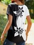 Color Block Summer Casual Daily Jersey Short sleeve Loose Regular Medium Elasticity Tops for Women