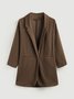 Brown Basics Casual Lapel Loosen Overcoat