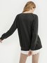 Casual Letter Winter Polyester Mid-weight Micro-Elasticity Long sleeve Crew Neck Regular Sweatshirts for Women