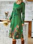 Cotton-Blend Long Sleeve Knitting Dress