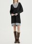 Women Casual Plain Winter Daily Knee Long sleeve Loose Hooded Straight Dresses