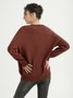 Casual Shift Plain Knitted Sweater
