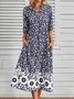 Casual Floral Short Sleeve Woven Maxi Dress
