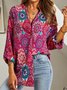 Ethnic 3/4 Sleeve Buttoned Casual Shirt