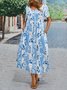 Casual Floral Short Sleeve Dresses