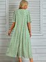 Cotton Half Sleeve Weaving Maxi Dress