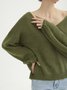 Women V-Neck Knitted Casual Sweaters