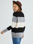 Plus size Long Sleeve Striped Casual Sweater