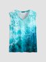 Wonderful ocean gradient loose top T-shirt Plus Size