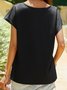 Geometric Summer Casual Jersey Pullover Standard Cap sleeve Loose Off Shoulder Sleeve T-shirt for Women