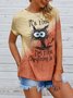 Women Casual Animal Summer Crew Neck Daily Jersey Short sleeve Regular H-Line T-shirt