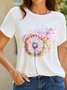 Summer Casual Dandelion Daily Jersey Fit H-Line Regular Medium Elasticity T-shirt for Women