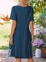 Casual Floral Summer A-line Crew Neck Natural Jersey Loose A-Line Dresses for Women