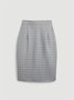 Elegant Regular fit Grid Midi Skirt