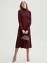 Statement Plain All Season Polyester A-line Daily Long sleeve Loose Regular Dresses for Women