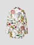 Floral Autumn Casual Micro-Elasticity Daily Regular H-Line Regular Shirt Collar Blouse for Women