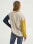Geometric Casual Autumn Crew Neck Micro-Elasticity Daily Long sleeve Cotton-Blend Regular Sweatshirts for Women
