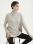 Shift Casual Knitted Solid Turtleneck Sweater