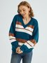 Vintage Striped V Neck Sweater