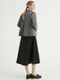 Gray Cotton-Blend Elegant Sweater coat