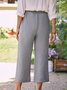Plain Autumn Casual Natural Polyester fibre Fit Wide leg pants Long Regular Casual Pants for Women