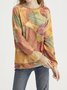 Women Vacation Spring Leaf Crew Neck Mid-weight No Elasticity Daily Long sleeve Loose Sweatshirts