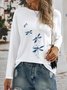 Dragonfly Printed Crew Neck Long Sleeve T-Shirt