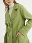 Solid Long Sleeve Cotton-Blend Overcoat