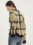 Checked/Plaid Casual V Neck Sweater