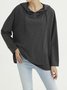 Solid Casual Cotton-Blend Tops