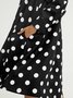 Long sleeve Polka Dots Regular Fit Shirt Collar Dress
