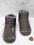 Large Size Unisex Waterproof Fur Lining Slip On Snow Boots