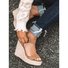 Women Elegant Adjustable Buckle Espadrille Wedges Sandals