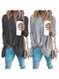 Spring/Fall Cowl Neck Asymmetrical Solid Casual T-Shirt