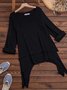 Casual Long Sleeve Plus Size Crew Neck Blouse