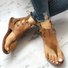 Lace-up PU Flip-flops Sandals with Zipper